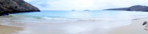 Galápagos, Floreana, Punto Cormorant, Four Sand Beach: So schön und doch nicht zum Baden geeignet, denn Stachelrochen lieben diese Strand ebenfalls und suchen im flachen Ufer nach Fressbarem wie Krustentieren und Muscheln.