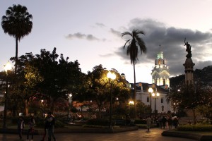 Das Centro Historico mit dem Plaza Grande bei Dämmerung