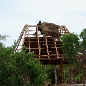 Mexico, Isla Holbox: Traditionelle Maya-Bauweise und Tropensturm-sicher