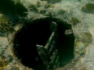 Belize, Caye Caulker: Einstieg in das Wrack