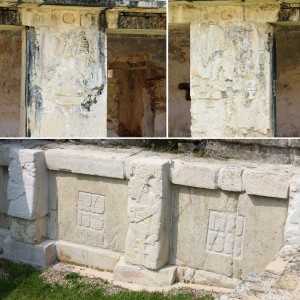 Palenque: Relief- und Stuckdetails aus dem Osthof des El Palacio