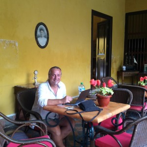 Campeche: Die Sommerregen-Zwangspause im historischen Casa No. 6 nutzten wir um an unserem Travelblog weiter zu schreiben