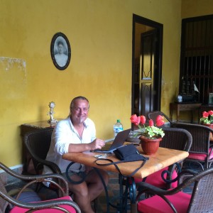 Campeche: Die Sommerregen-Zwangspause im historischen Casa No. 6 nutzten wir um an unserem Travelblog weiter zu schreiben